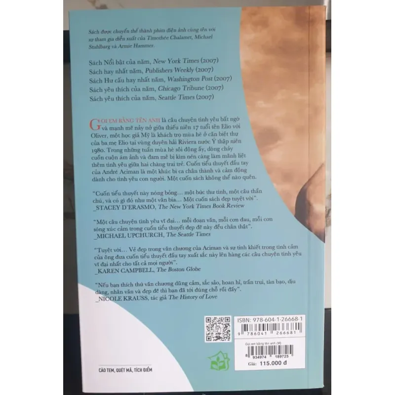 Sách Gọi em bằng tên anh – André Aciman mới 90% 1006247