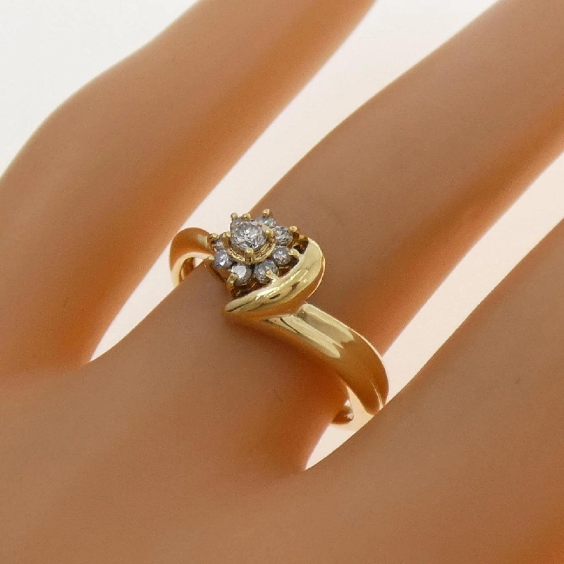 Nhẫn kim cương hoa K18YG 0.18CT 669640