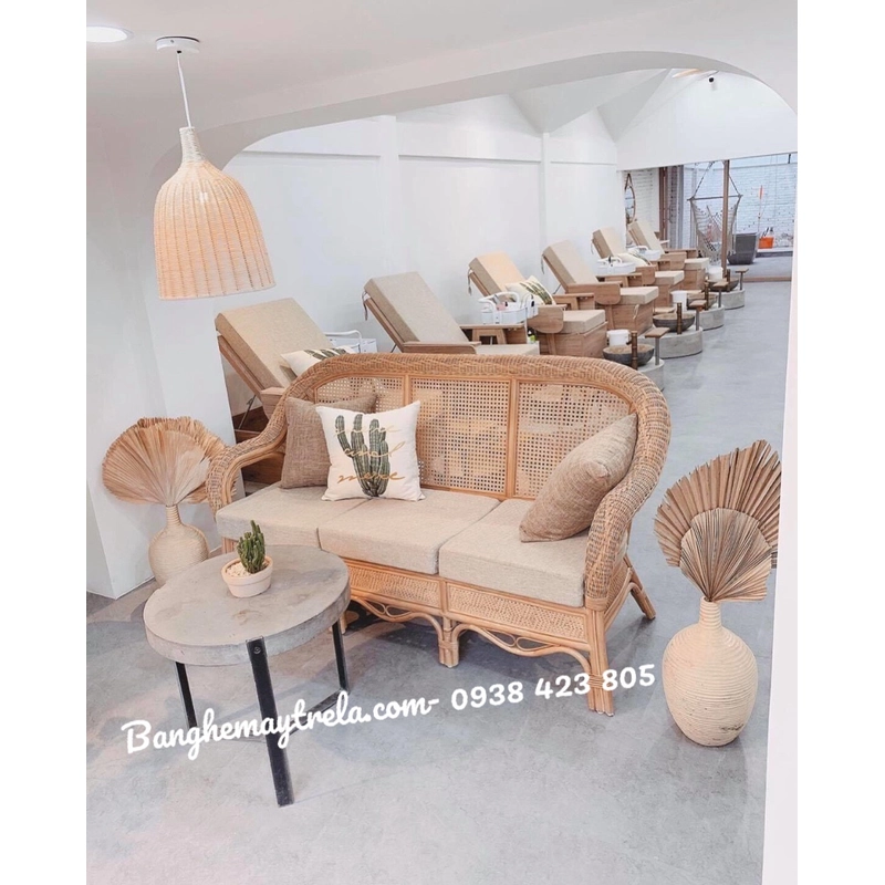 Bàn ghế sofa mây mắt cáo 446486