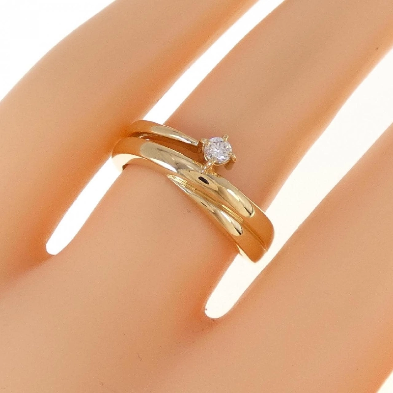 Nhẫn kim cương K18YG 0.07CT 672923