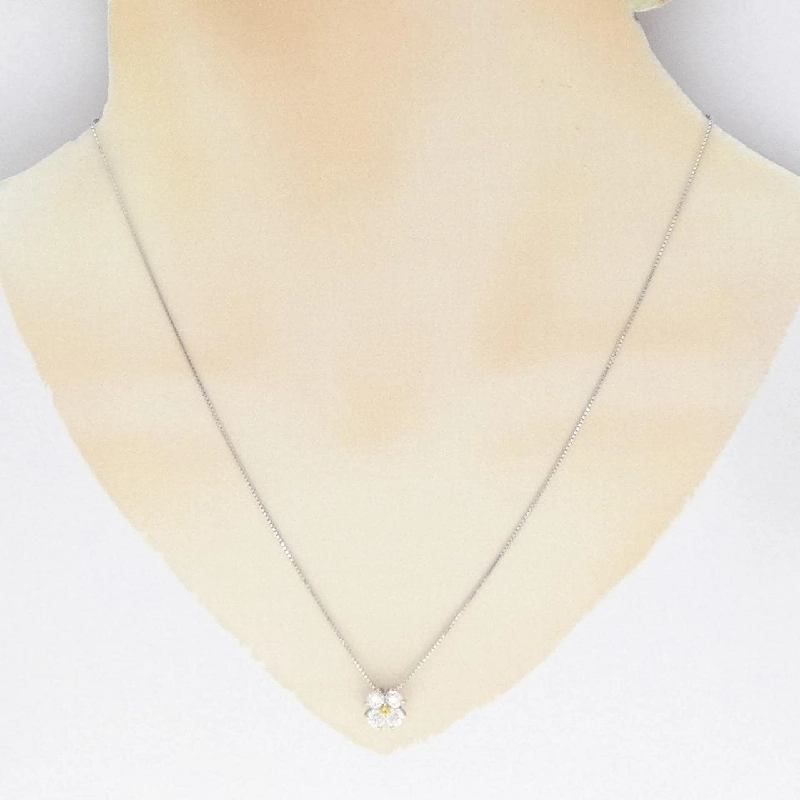 Dây chuyền kim cương hoa PT900/K18WG 0.74CT - Hàng hiệu Chính hãng 861747