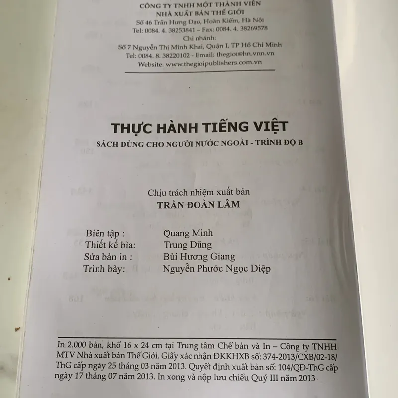 Thực hành tiếng Việt- SÁCH DÙNG CHO NGƯỜI NƯỚC NGOÀI -TRÌNH ĐỘ B 573495