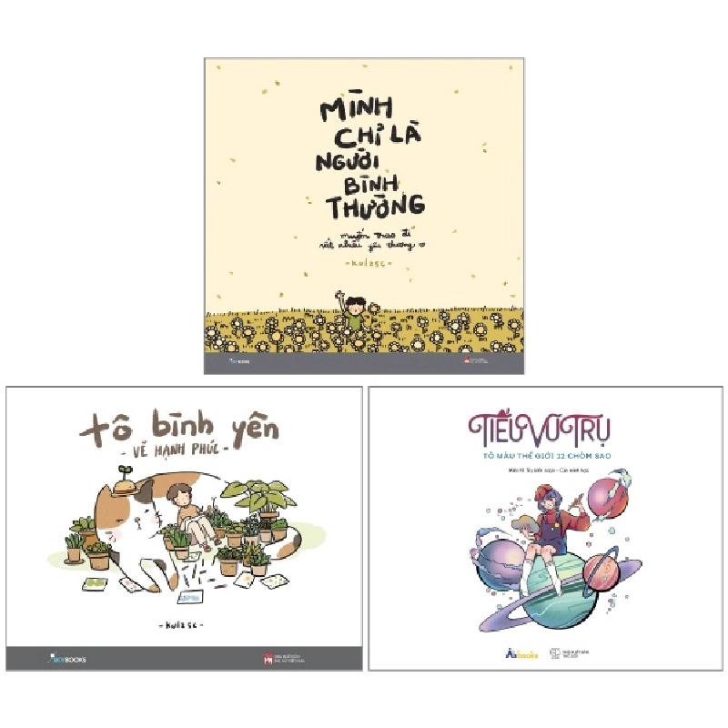 Combo Sách Tranh Tô Màu Siêu Phẩm: Mình Chỉ Là Người Bình Thường + Tô Bình Yên Vẽ Hạnh Phúc + Tiểu Vũ Trụ Tô Màu Thế Giới 12 Chòm Sao (Bộ 3 Cuốn) - Mèo Vũ Trụ, Cún, Kulzsc 743277