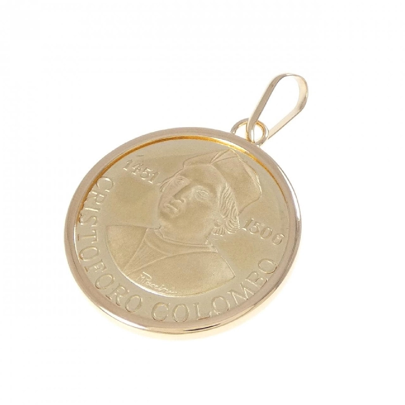 K18YG(枠) Đồng xu mặt dây chuyền - Hàng hiệu Authentic 862525