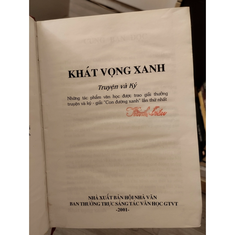 KHÁT VỌNG XANH _ Truyện và ký ( bìa cứng) 276224