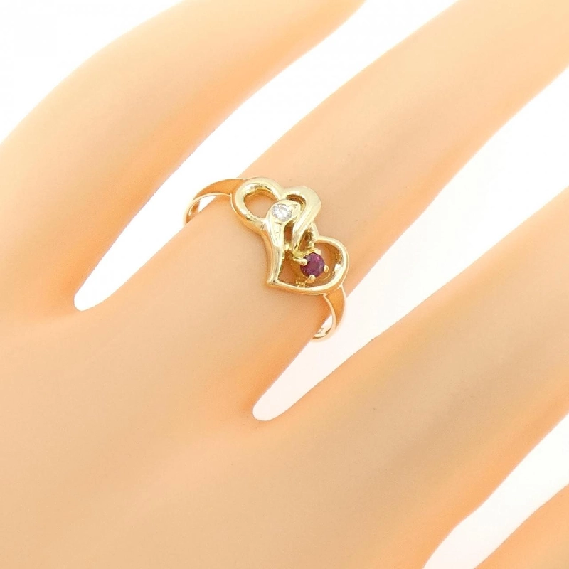 Nhẫn ruby hình trái tim K18YG 667133