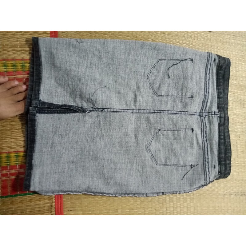 Váy ôm jeans nữ màu xám size L 48676