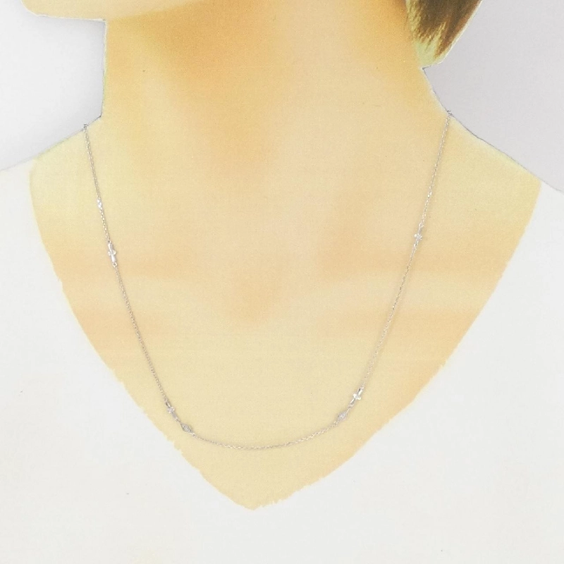 K18WG Đan Chéo × Ngôi Sao Dây Chuyền Kim Cương 0.04CT - Hàng hiệu Chính Hãng 862380