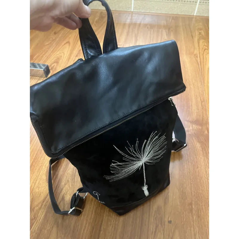 Balo nữ da thật phối da lộn 2hand 992648