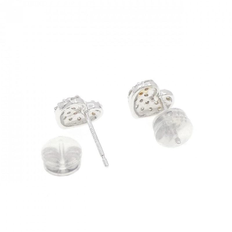 K18WG Pave Heart Diamond Earrings 0.30CT - Hàng hiệu Chính hãng 870213