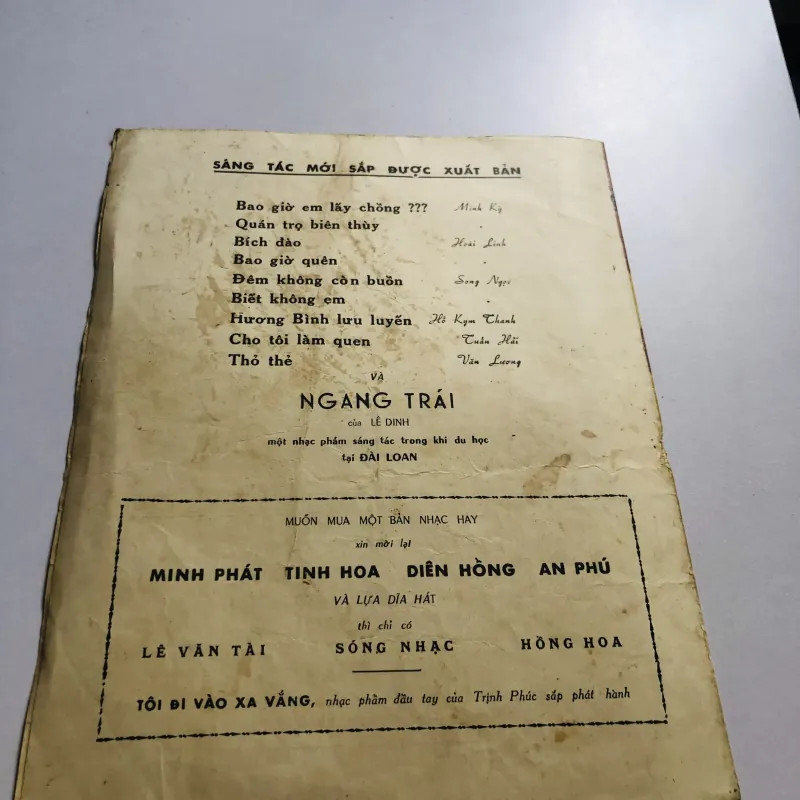 TỜ NHẠC MƯA BUỒN (Mình Kỳ – Hoài Linh) Xuất bản: 1964 752768