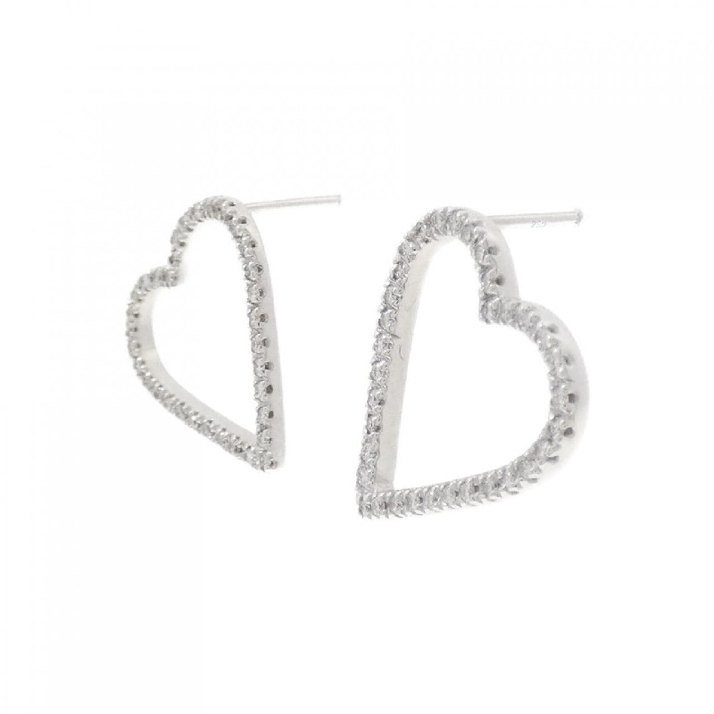 Bông tai kim cương hình trái tim 750WG/K18WG - Hàng hiệu Authentic 870885