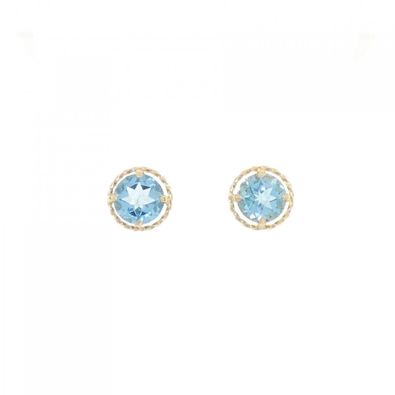 K18YG Blue Topaz Bông tai - Hàng hiệu Chính hãng 875202