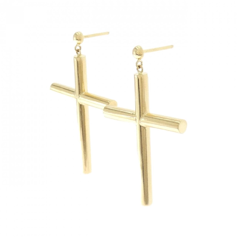 K18YG Bông tai hình chữ thập - Hàng hiệu Chính hãng 871530