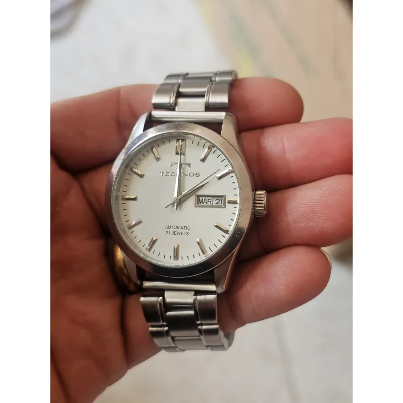 Đồng hồ nam TECNOS automatic 21 jewels mặt tròn dây inox 997984