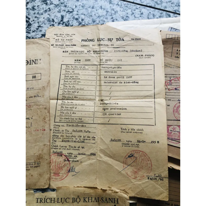 Bán lô giấy tờ xưa 995211