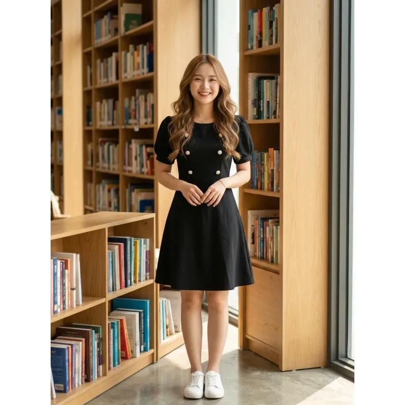 Váy nữ đen size M  973140