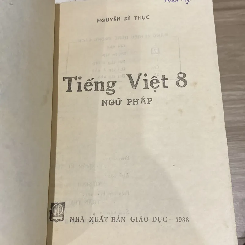 TIẾNG VIỆT 8 (XB 1988) 994020