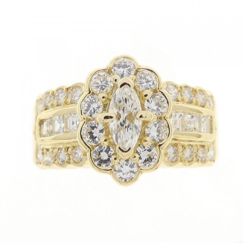 Nhẫn kim cương K18YG 0.14CT 671037