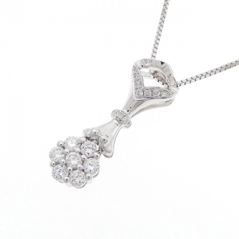 K18WG Hoa Kim Cương Dây Chuyền 0.18CT - Hàng hiệu Chính hãng 860837