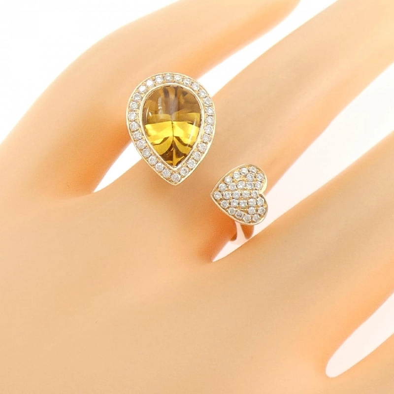 Nhẫn Citrine hình trái tim K18PG 1.88CT - Hàng hiệu Authentic 847032