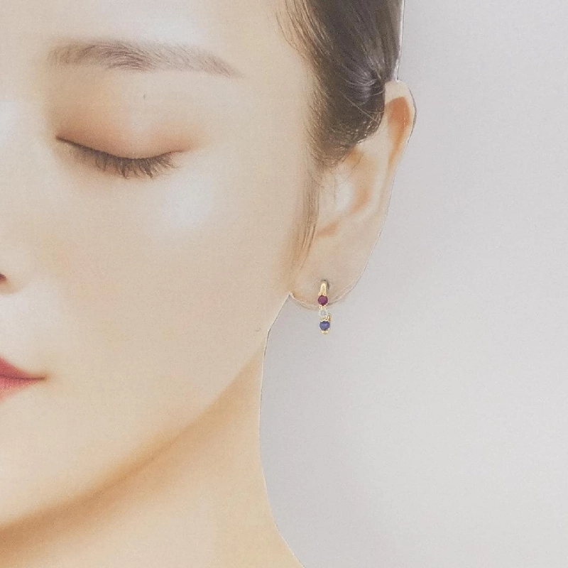 K18YG Đá màu Bông tai - Hàng hiệu Chính hãng 866522