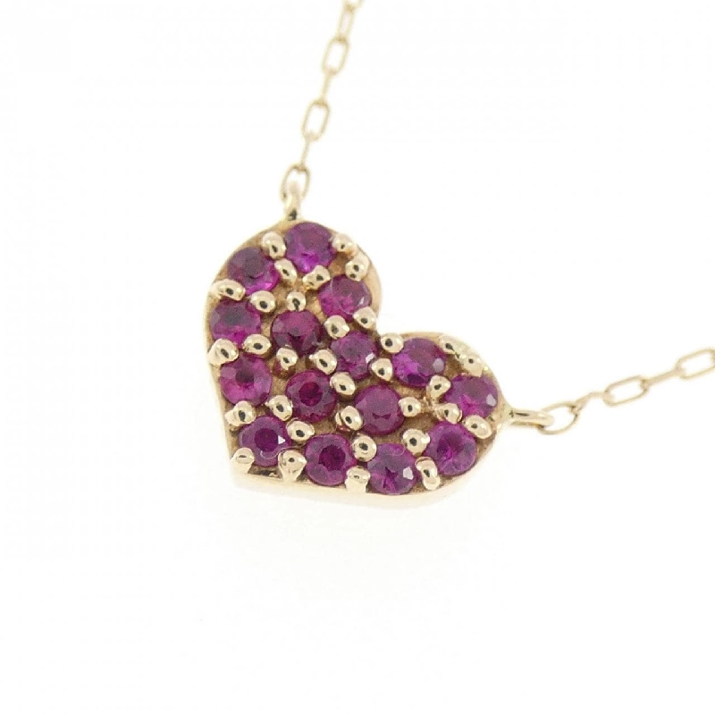 K10YG 2WAY Heart Ruby Necklace - Hàng hiệu Authentic 861098