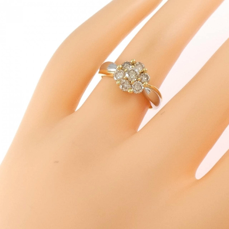 Nhẫn kim cương hoa K18YG/PT900 1.00CT 666765