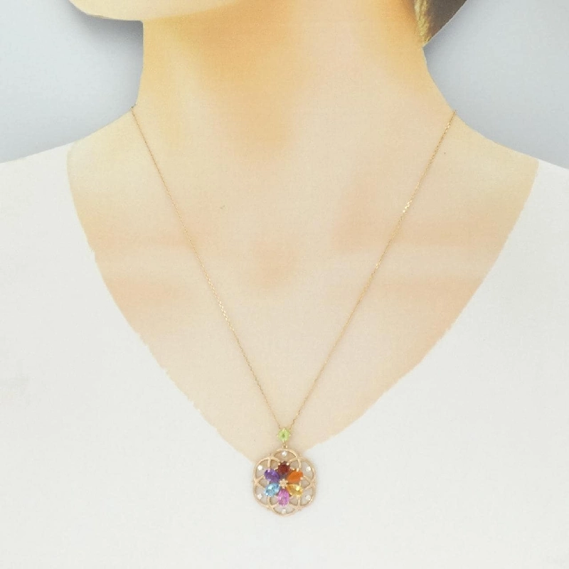 K18PG Mặt dây chuyền đá màu - Hàng hiệu Chính hãng 857952