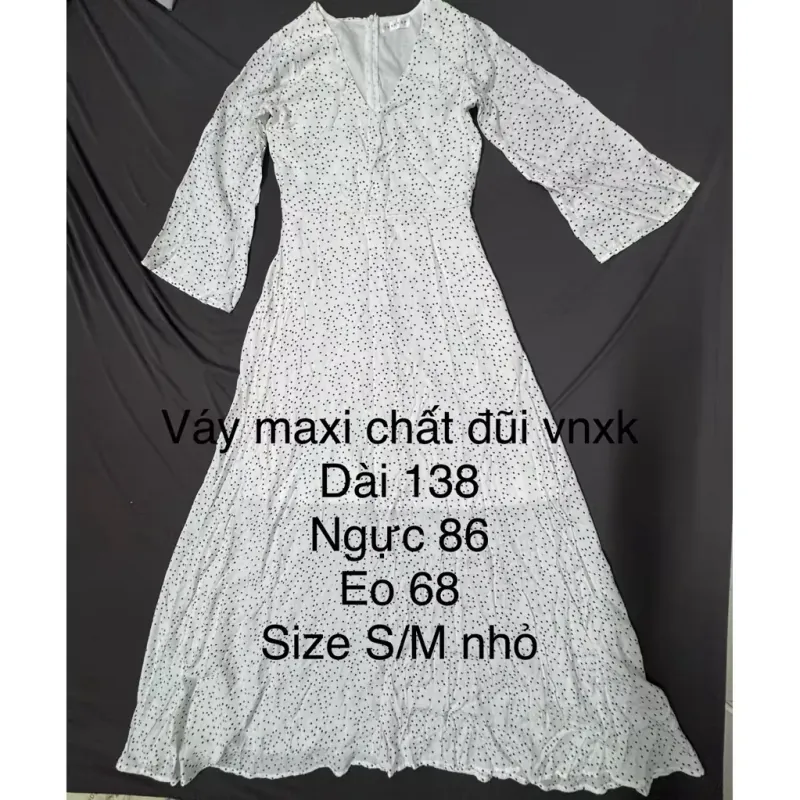 Váy maxi chất đũi vnxk size S-50kg đổ lại 787943