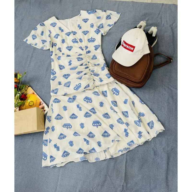 Váy bèo eo xoè xếp lý tầng dưới size M 631492