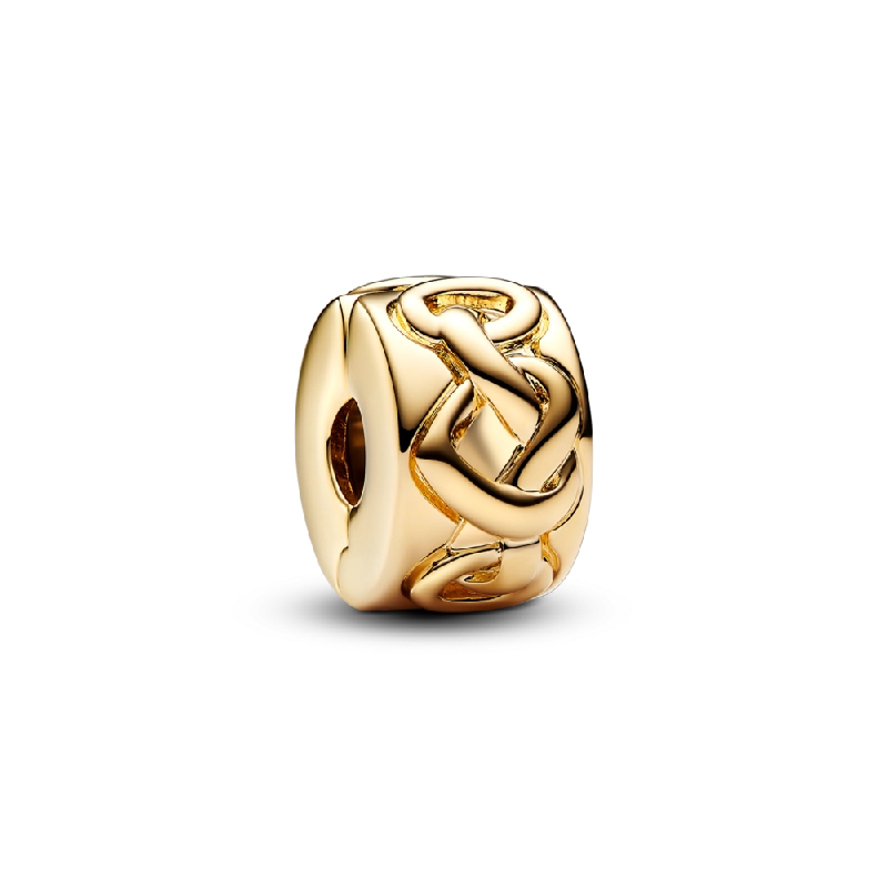 Charm Bấm Mạ Vàng 14k Pandora Moments Nút Thắt Trái Tim 382252