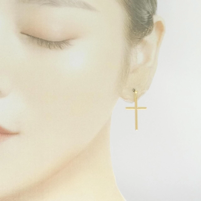 K18YG Khuyên tai hình chữ thập - Hàng hiệu Chính hãng 871412