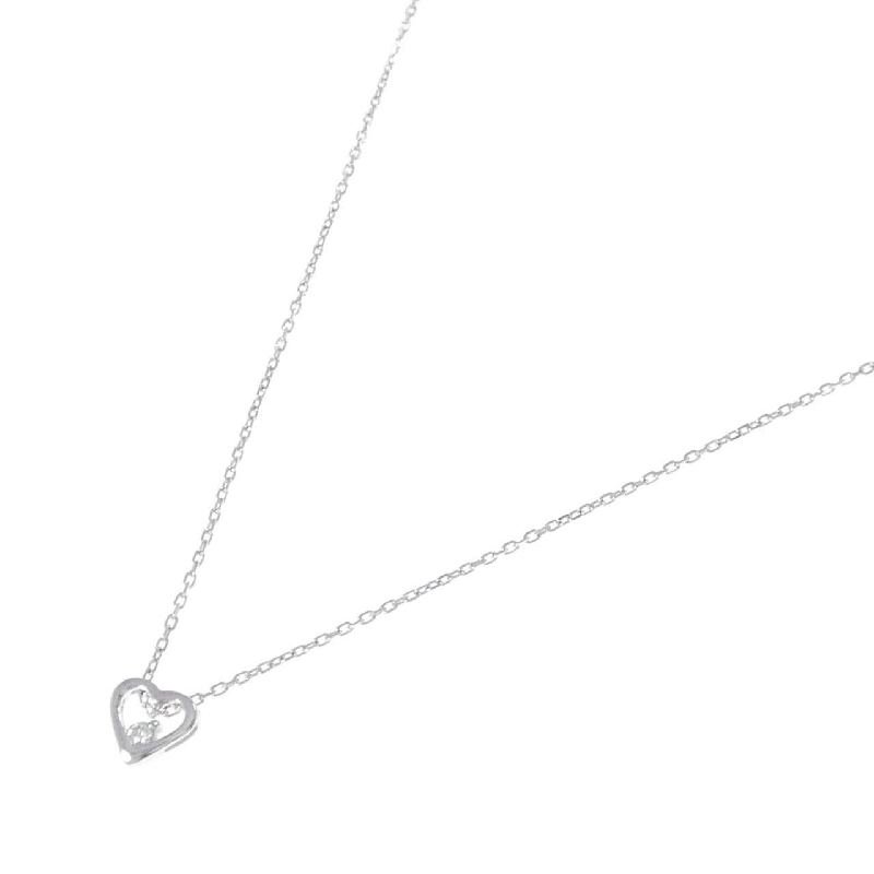 K18WG Dây chuyền kim cương hình trái tim - Hàng hiệu Authentic 862508