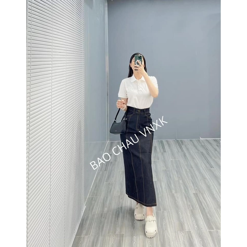 Chân váy jeans Vnxk size 24 eo 68  454771
