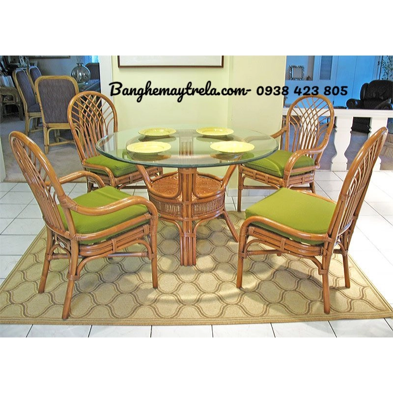 Bộ bàn ghế ăn mây hiện đại 473174