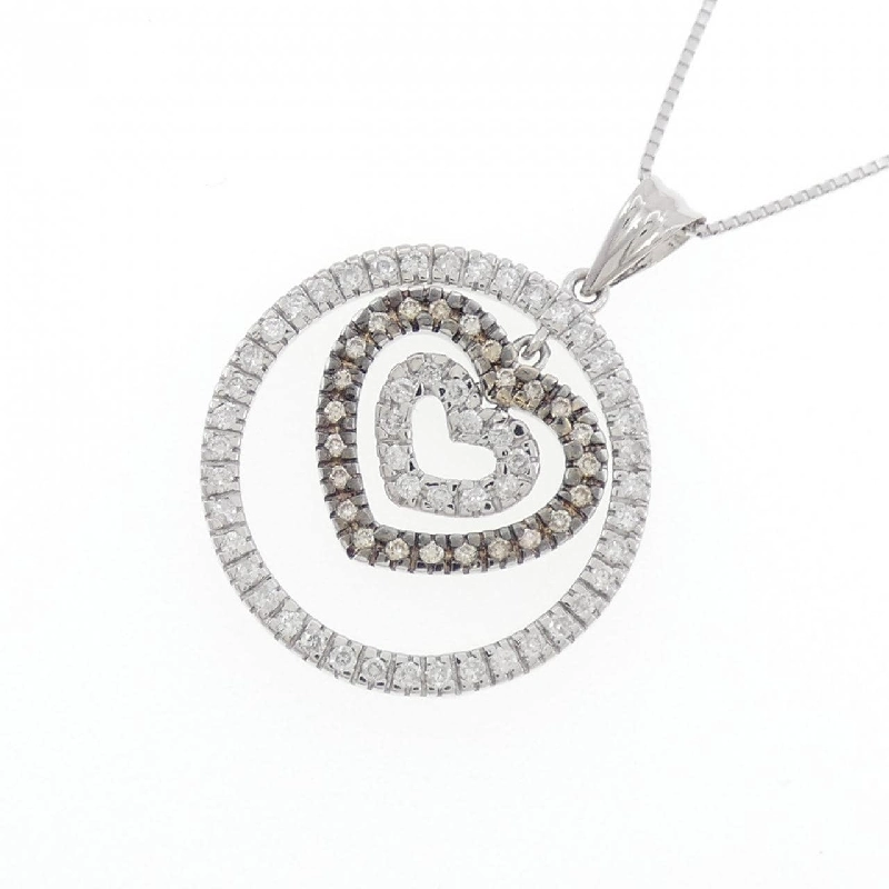 K18WG Dây chuyền kim cương hình trái tim 0.60CT - Hàng hiệu Chính hãng 866225