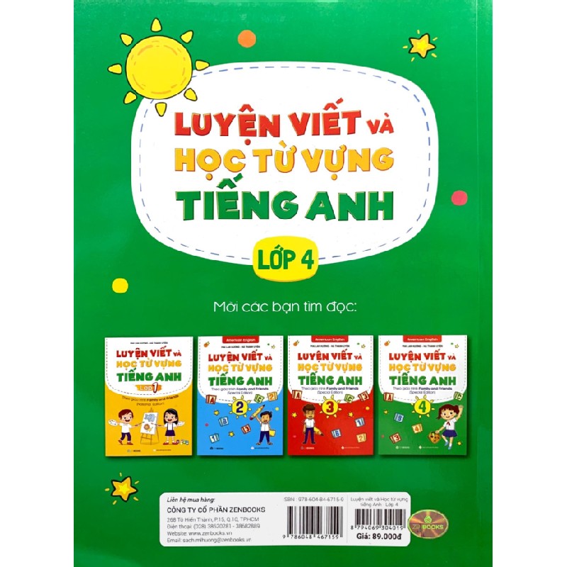 Luyện Viết Và Học Từ Vựng Tiếng Anh Lớp 4 - Theo Chương Trình Family And Friends (National Edition) - Mai Lan Hương, Hà Thanh Uyên 147529