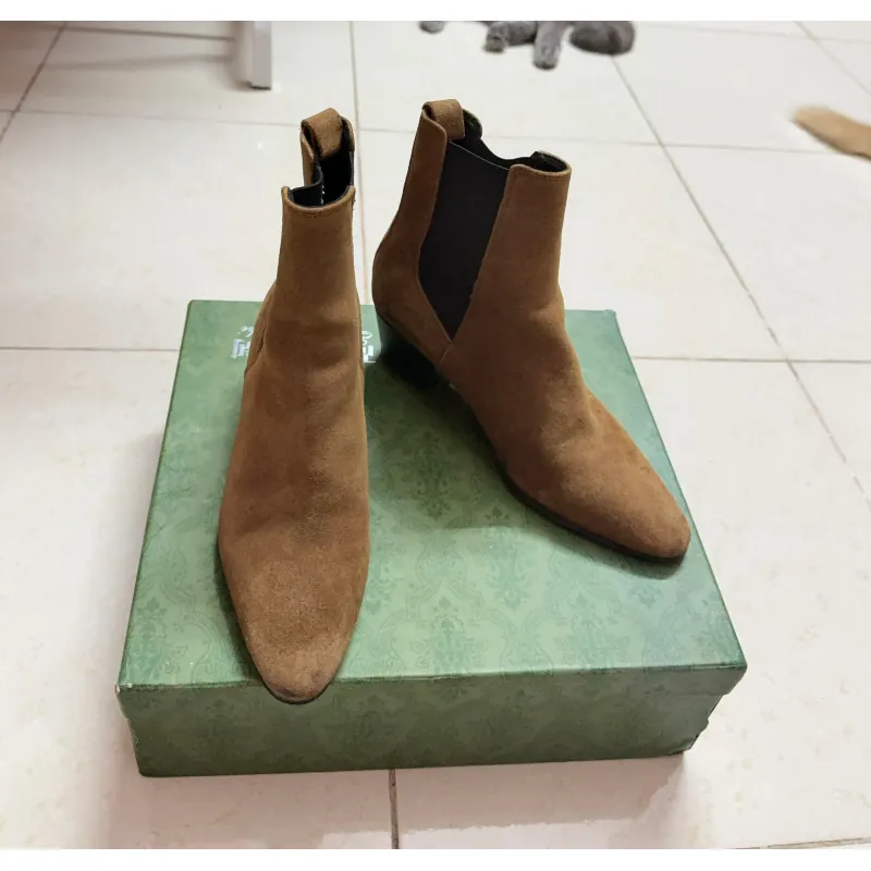 Giày Boot da bò cao cấp màu nâu size 36 phong cách trẻ trung của Zara 788106