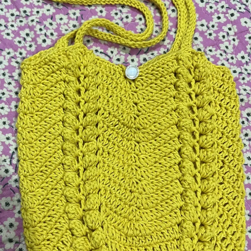 TÚI LEN/SỢI MÓC TAY HOẠ TIẾT DỄ THƯƠNG - HANDMADE CROCHET BAG 763498