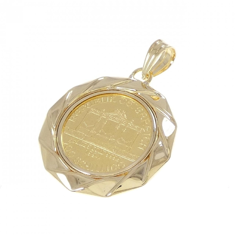 K18YG(枠) Đồng xu mặt dây chuyền - Hàng hiệu Authentic 867119