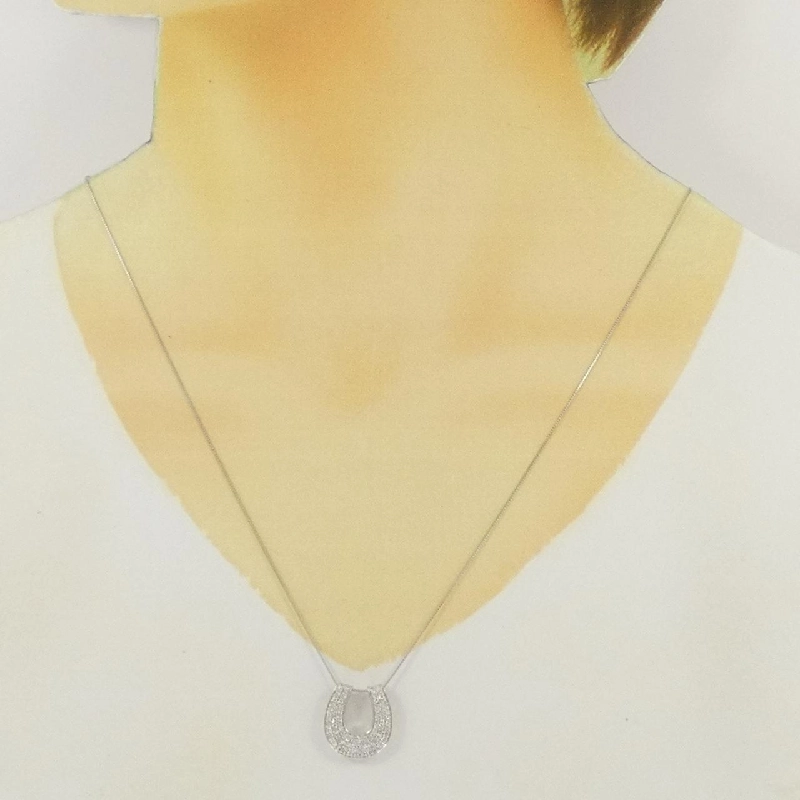 K18WG Mặt dây chuyền hình móng ngựa kim cương 0.50CT - Hàng hiệu Chính hãng 846842