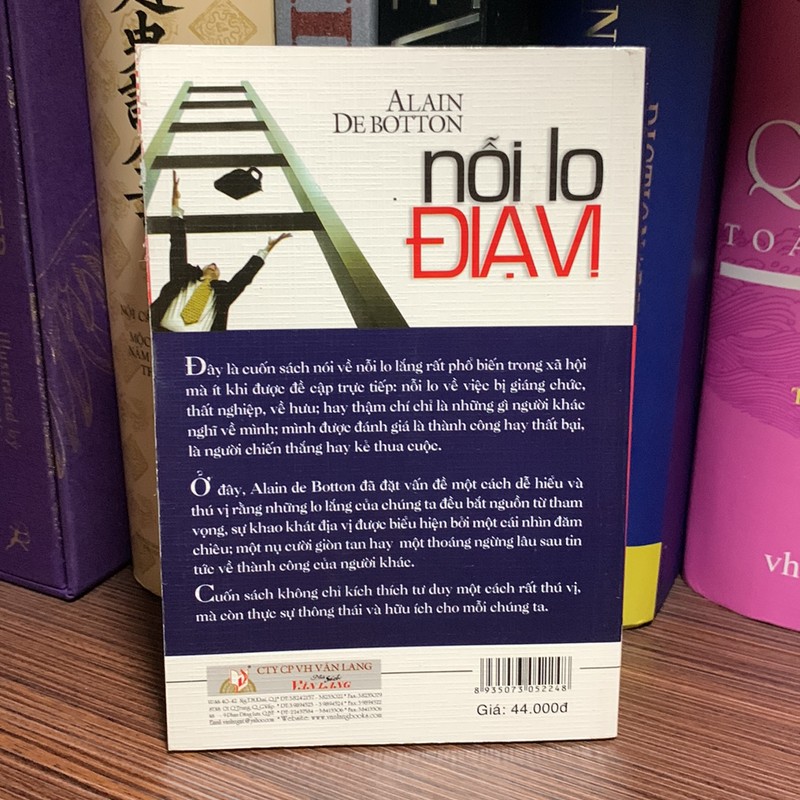 Sách kỹ năng : Nỗi Lo Địa Vị - Tác giả Alain DeBotton- Sách mới 95% 149005