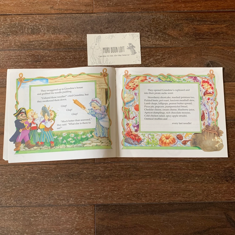 Sách tranh tiếng anh Grandma and the Pirates, Used, minh họa cổ điển, khổ ngang, lỏng gáy 478689