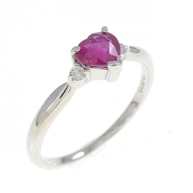 Nhẫn ruby hình trái tim PT900 0.63CT 667915