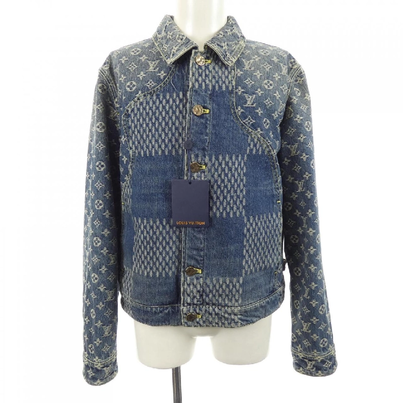 Áo khoác denim LOUIS VUITTON Giant Damier Wave Monogram NIGO HJA10WUZC - Hàng hiệu Chính hãng 895037