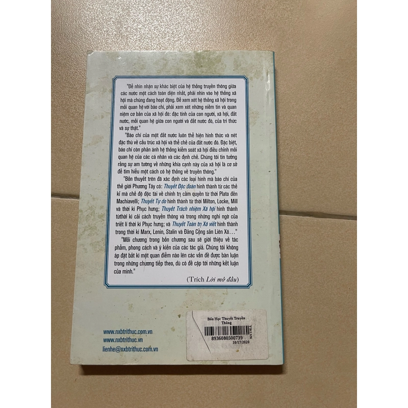 Bốn Học Thuyết Truyền Thông - Fred S.Siebert, Theodore Peterson, Wilbur Schramm  (c43) 503124