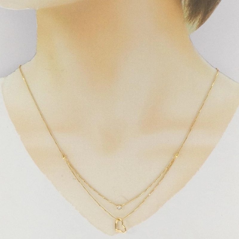 K18YG Dây chuyền kim cương hình trái tim 0.06CT - Hàng hiệu chính hãng 859400