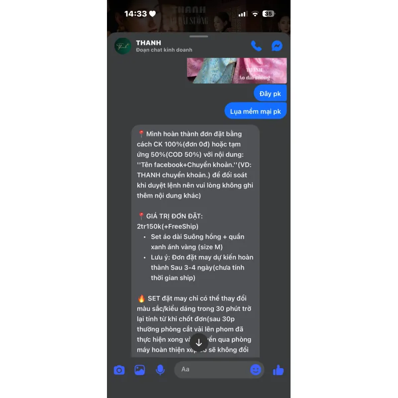 Áo dài tơ tằm 1021022