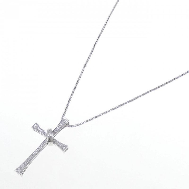 K18WG Dây chuyền kim cương chéo 0.45CT - Hàng hiệu Authentic 862609